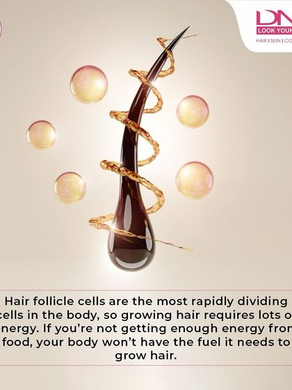 Hair follicles are some of the most rapidly dividing cells in the body and require a lot of energy. If your diet doesn't provide enough fuel, your body won't have the resources it needs to grow hair.