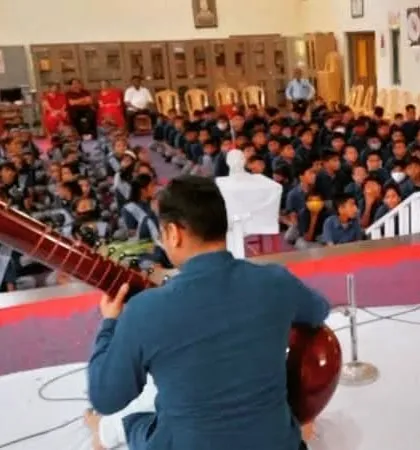 A view from the stage during a workshop in Rajasthan. My aim is to connect with every listener, ensuring they leave with a greater understanding of our rich musical heritage.
