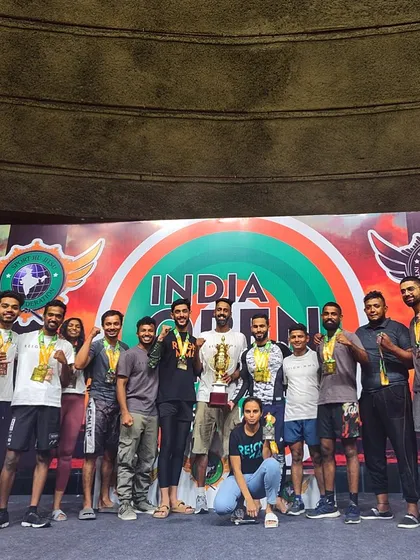 The team celebrating a massive haul of medals at the India Open in Delhi. We showcased good Jiu Jitsu and even better team spirit.