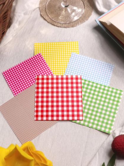 Another look at the colorful gingham papers included in the Picnic kit.