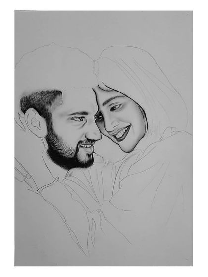 A look at how I created the 'Love Mocktail' couple portrait. These progress shots are perfect for anyone interested in a custom couple's sketch.