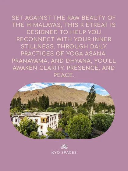 The stunning Himalayan landscape that serves as the backdrop for our Ladakh retreat. The environment is designed to help you reconnect with inner stillness.