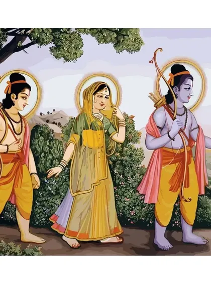 This vector art of Ram, Sita, and Lakshman is very close to my heart. Creating this piece was a source of great happiness for me. It's a clean, crisp style that I also use for mythological subjects. Jai Shree Ram.