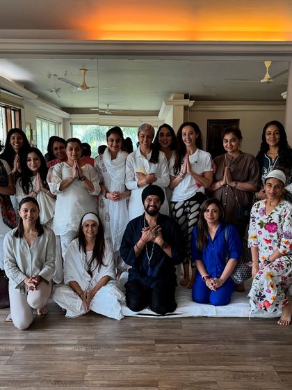 Our beautiful Sangat after a powerful Throat Chakra activation workshop with Gurnimit Singh. Healing in community amplifies the energy and creates lasting bonds.