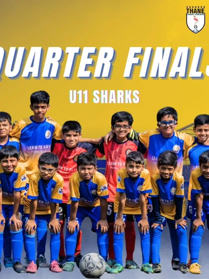 The U11 Sharks squad after reaching the quarter-finals of the Thane Youth League 2024-25.