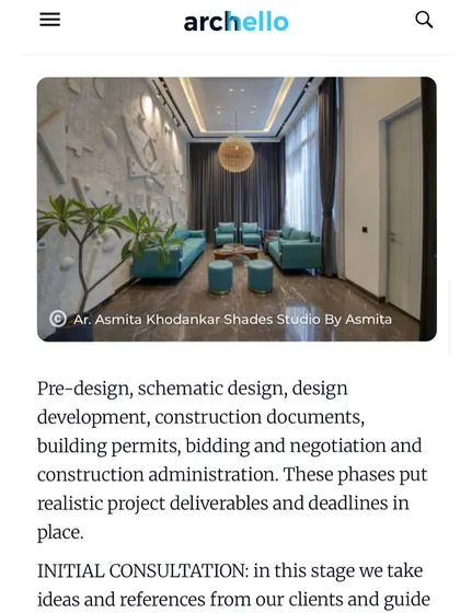 A look at another interior space from the Archello feature, showcasing a formal living room.