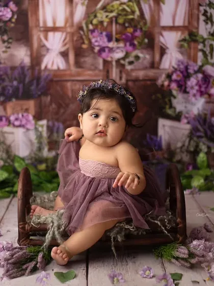 This little beauty is simply breathtaking. Sitting so perfectly in her lavender garden, she looks like a tiny, perfect doll.