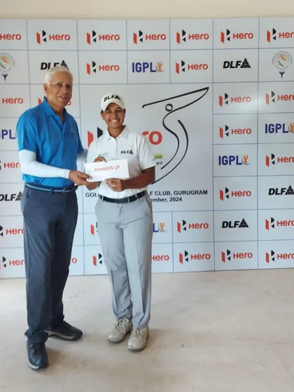 A group of champions from Leg 13 of the Hero WGPT 2024. We congratulate tournament winner Jasmine Shekar, runner-up Hitashee Bakshi, and top amateur Anvvi Dahiya.