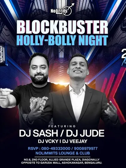 Another poster for my popular Blockbuster Holly-Bollywood night, a guaranteed high-energy event for fans of both music genres.