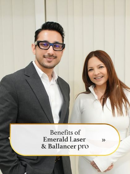 It is always a pleasure to collaborate with industry leaders like fitness icon Deanne Panday. Here we are after her session, discussing the combined benefits of Emerald Laser and Ballancer® Pro for a holistic approach to wellness and body contouring.