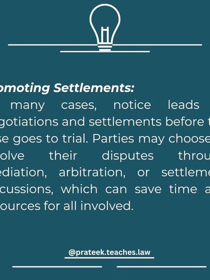 In many cases, a legal notice can lead to negotiations and settlements before the case goes to trial, saving time and resources for everyone involved.