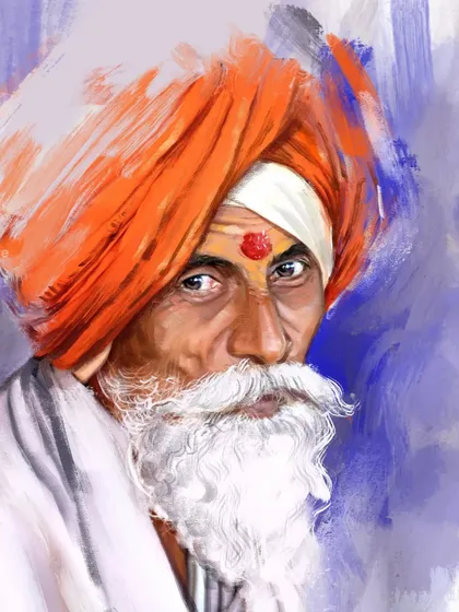 An alternate version of my sadhu portrait. This piece uses a different angle and lighting to capture a contemplative and profound expression.