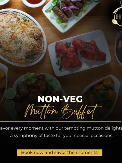 We specialize in creating rich and flavorful non-vegetarian buffets. This is a glimpse of our Mutton Buffet spread, featuring a variety of expertly cooked mutton delights perfect for making any special occasion memorable.