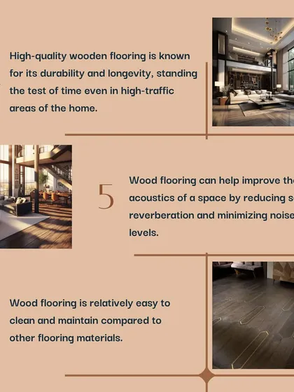 Continuing our guide on wooden flooring, we discuss its durability, acoustic benefits, and ease of maintenance compared to other flooring materials.
