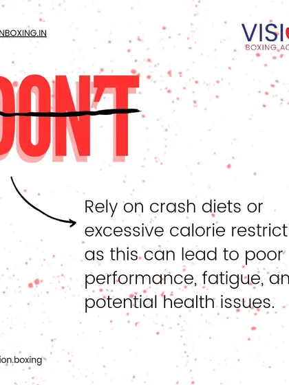 Crash diets and extreme calorie restriction have no place in a fighter's regimen. They lead to poor performance, fatigue, and potential health issues that will derail your progress.