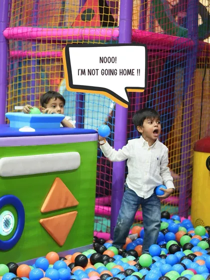 "Nooo! I'm not going home!" We hear this a lot, and I take it as the highest compliment. This little one is having too much fun in the ball pit to even think about leaving.