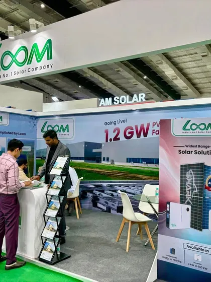 A visitor getting detailed information about my solar solutions on Day 1 of the Global Solar Expo in Coimbatore. My team is trained to provide expert guidance on all our products.