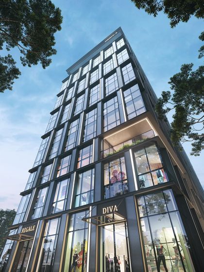 Located in Surat, the diamond city, this commercial building's minimalist design is inspired by the facets of a diamond. The clean lines and elegant glass façade create a timeless and sophisticated presence in the heart of the city.