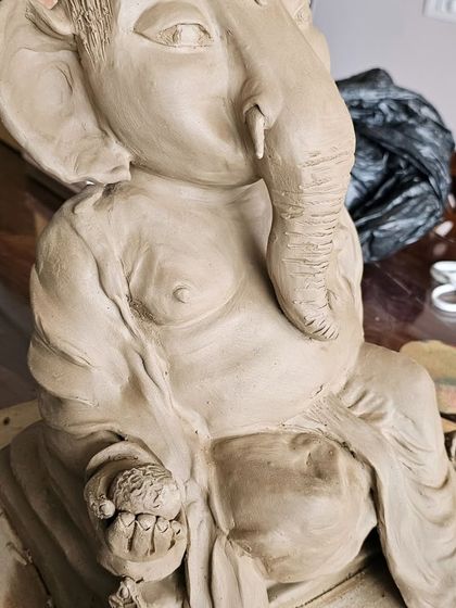 My Bappa, almost ready for Ganesh Sthapna. The feeling of excitement and devotion is something I look forward to all year.