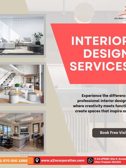 A similar graphic to 62, presenting our interior design services with a call to action. The images highlight our ability to create spaces that are both creative and functional.