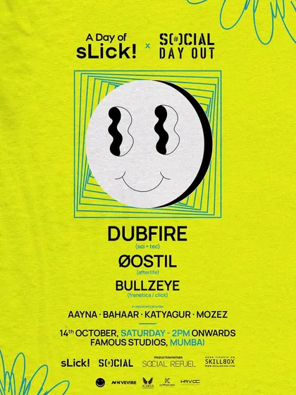 The lineup for A Day of Slick! (ADOS) in Mumbai. Shared the stage with the legendary Dubfire for a massive day-long event.