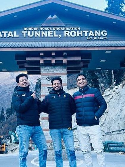 A proud moment for us at the entrance of the Atal Tunnel, Rohtang. This engineering marvel is a testament to Indian ingenuity and has made these beautiful regions more accessible.