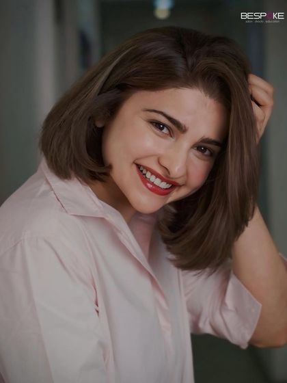 This portrait captures the effortless style of Prachi Desai's new haircut, a perfect look for film promotions and everyday glam.