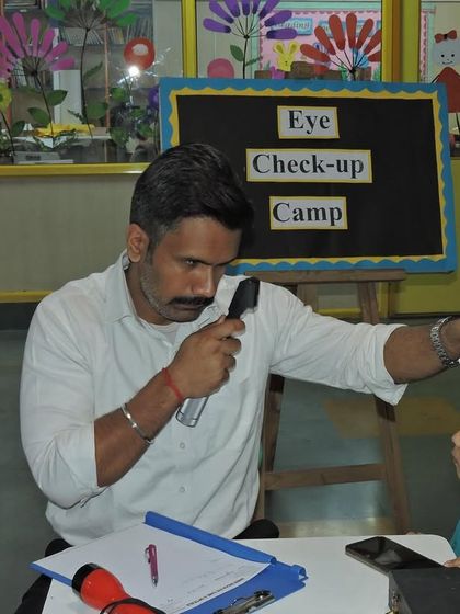 Even our youngest students participate in the eye check-up camp, helping us ensure that any potential issues are identified and addressed early.