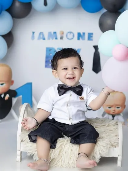 The boss baby has arrived! This fun 'I am one boss' theme is a creative and hilarious way to celebrate his first birthday, complete with a briefcase and money bags.