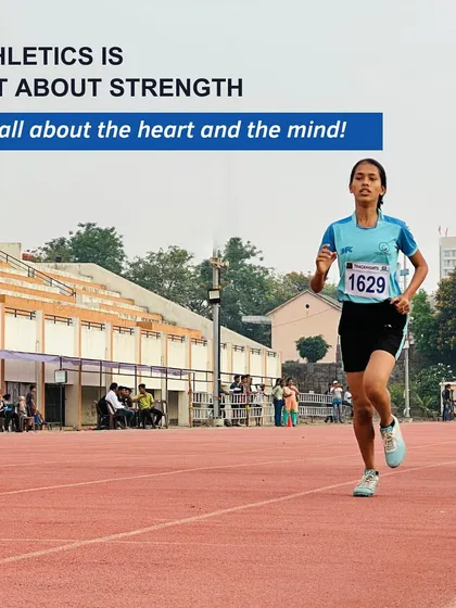 This image reminds us that athletics is not just about physical strength, but about heart and mind. A focused runner on the track illustrates the mental fortitude required to rise to any challenge.
