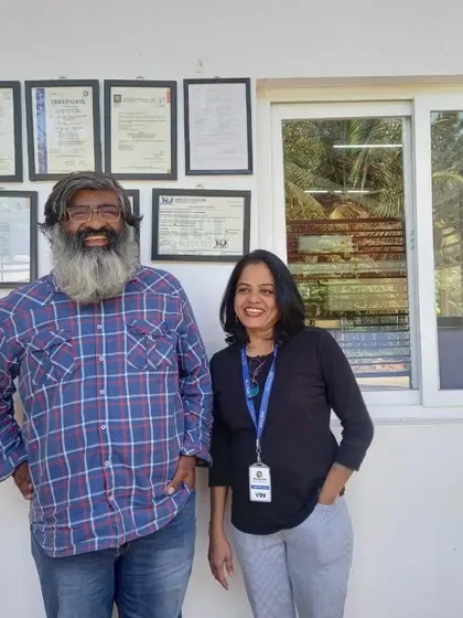 With Mr. Manjunath of Akshayakalpa, who led the dairy waste composting project with great knowledge and enthusiasm. It is always a pleasure to collaborate with people who are so passionate about sustainability.