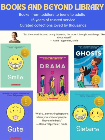 Experience real life and real feelings with the magic of Raina Telgemeier. Her graphic novels like "Smile," "Guts," and "Sisters" tackle the ups and downs of growing up with humor and heart, making them incredibly relatable for middle-grade readers.