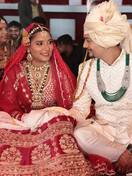 A candid moment of love during the wedding ceremony. We ensure the setup and flow of the event allows for these beautiful, personal interactions to happen naturally.