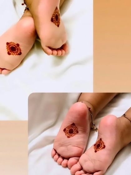 How adorable is this? A tiny, simple floral buti on a baby's feet. My organic henna is safe for all ages, even the littlest members of the family.