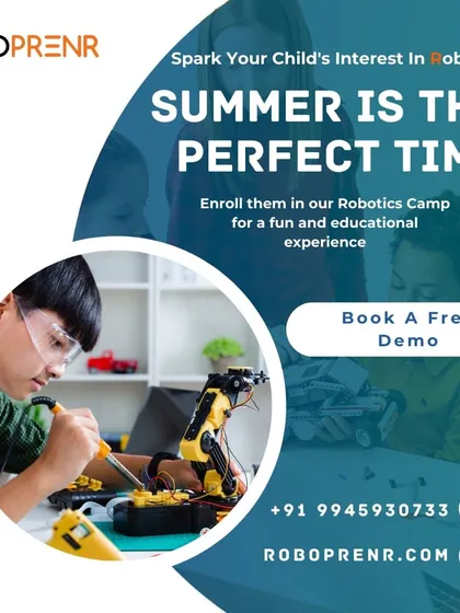 Summer is the perfect time to spark your child's interest in robotics. Enroll them in our camp for a fun and educational experience.