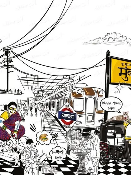 Mumbai Meri Jaan ♥️ This is my love letter to Mumbai, capturing the city's beautiful chaos in a single illustration. From the Kali Peeli taxis and local trains to the street dogs I adore, every detail is a piece of my heart. This is one of my most popular prints.