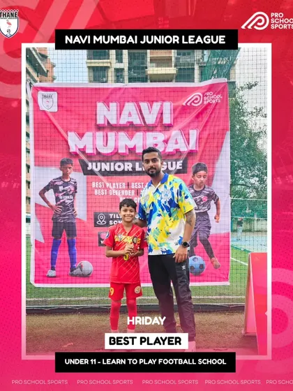 A big congratulations to Hriday for earning the Best Player award in the U11 Navi Mumbai Junior League.
