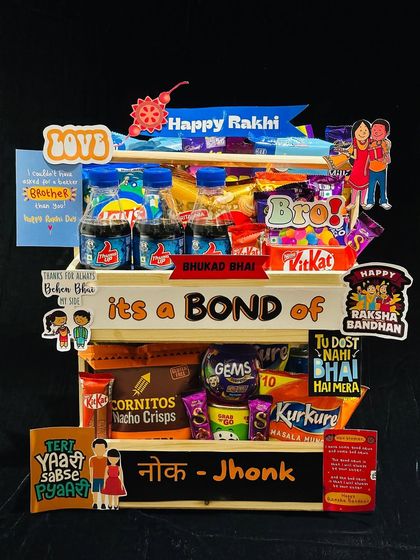 This hamper is all about celebrating the 'nok-jhonk' and love. It's packed with your brother's favorite snacks and drinks, with fun, quirky messages that capture your special bond.