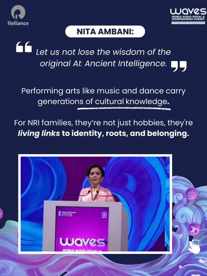 As Nita Ambani said, performing arts carry the cultural knowledge of generations. For many, they are living links to identity and roots.
