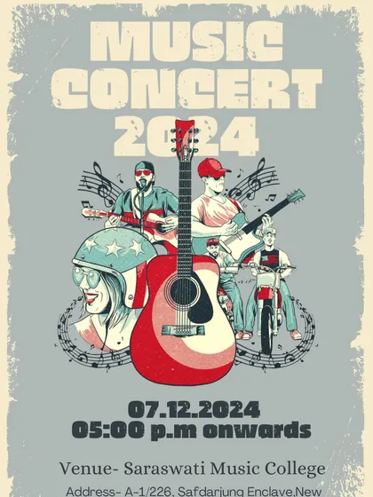 The official poster for my Western music annual day concert. This event is a platform for my students of guitar, vocals, and other Western instruments to showcase their talent.