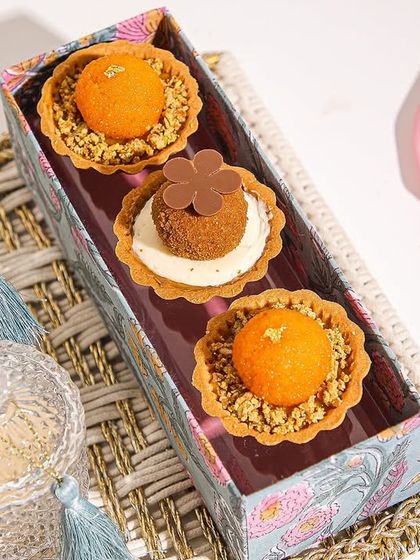 Another view of our Mithai Tartlets, a modern ode to tradition.
