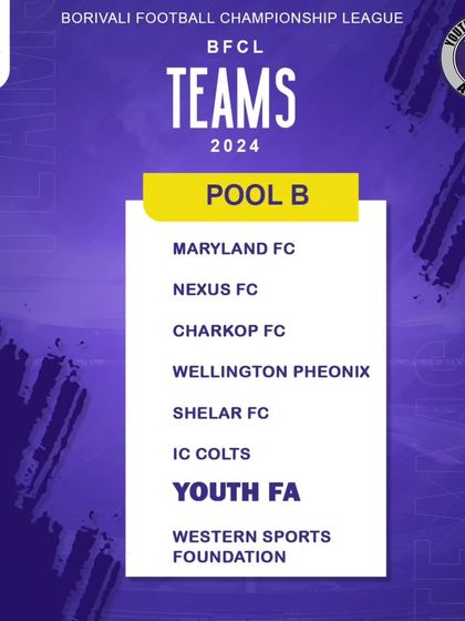 Our team has been placed in Pool B for the BFCL 2024, alongside other strong local clubs.