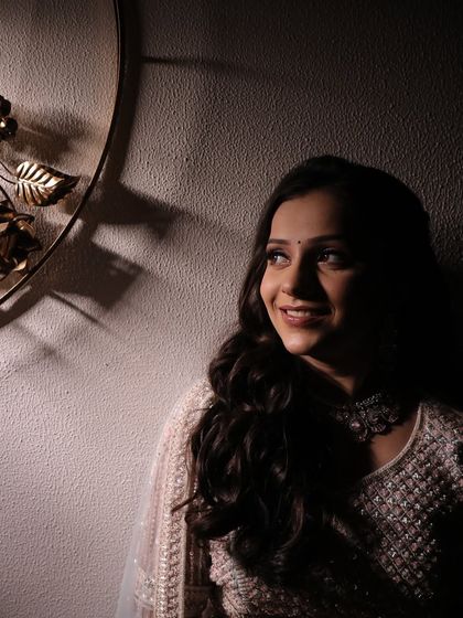 Another beautiful, artistic shot of my engagement bride. The play of light and shadow creates a sense of mystery and elegance, showcasing her look in a unique way.