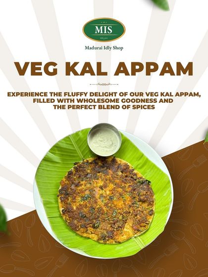 Our Veg Kal Appam is a fluffy, wholesome, and healthy choice, filled with goodness and the perfect blend of spices.