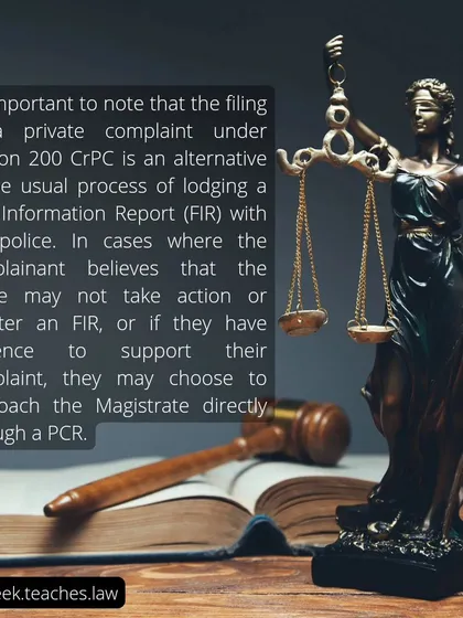 When to File a PCR Instead of an FIR. A private complaint is a useful tool if you believe the police will not take action on your complaint or if they have refused to register an FIR. It allows you to present your evidence directly to the court.