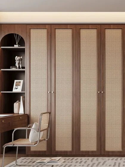 Rattan and cane are making a huge comeback. They add a touch of natural, bohemian charm to furniture like wardrobes and chairs.