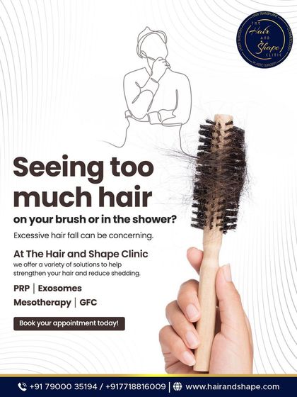 Seeing too much hair on your brush? We offer a variety of non-surgical solutions like PRP, Exosomes, Mesotherapy, and GFC to help strengthen your hair and reduce shedding.