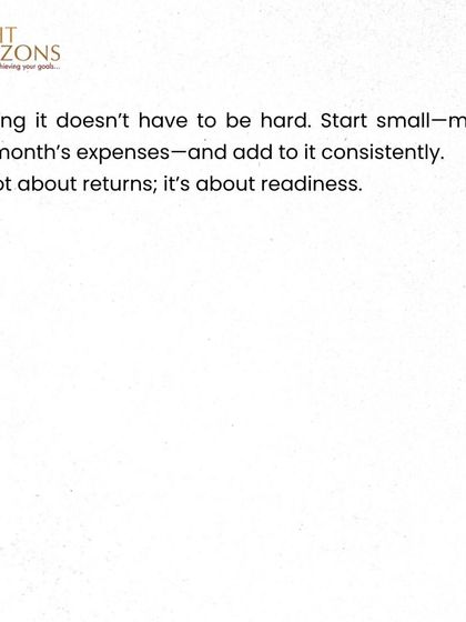 A reassuring message from our bulletin about building an emergency fund. We explain that it doesn't have to be hard; you can start small with one month's expenses and add to it consistently. The goal is readiness, not returns.