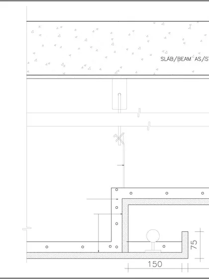 This is where our drawing board begins to turn into reality. This image shows a technical drawing for a ceiling cove lighting detail, a small but crucial element in creating layered, ambient light.