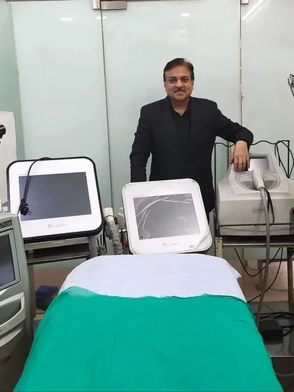 This is my clinic, equipped with advanced and safe laser machines for various skin treatments. Having the right technology, like UVB therapy and excimer lasers, is crucial for providing effective and affordable Vitiligo care.
